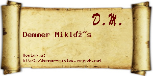 Demmer Miklós névjegykártya