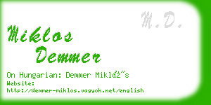 miklos demmer business card